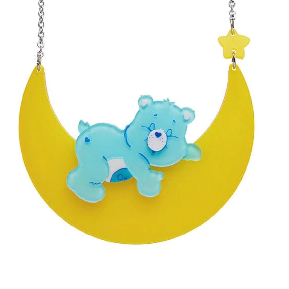 Erstwilder Bed Time Care Bears Necklace Care Bear Retro Pinup Moon Bluep